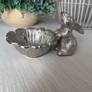 Hip + Hop Silver Metal Bunny Dish